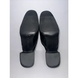 Vintage Lauren Ralph Lauren Black Leather Mule Loafers Heels 8.5B Brazil RLL thumbnail 11