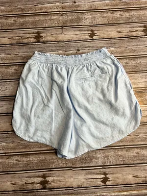 aerie Light Blue Wide-Leg Linen Blend Lounge Shorts Coastal Vacation Size Small thumbnail 3