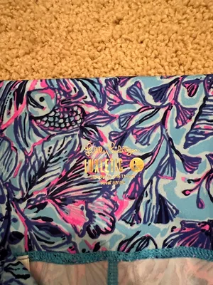 Lilly Pulitzer Blue Pink Floral Leggings thumbnail 3