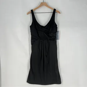 London Times Elegant Black Stretch Satin Sleeveless Sheath Dress NWT Size‎ 10 thumbnail 2