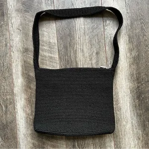 The Sak Original Crochet Knit Black Purse Shoulder Bag Medium Handbag thumbnail 5