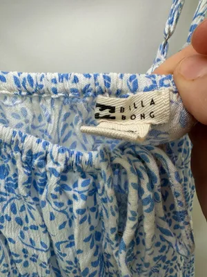 Billabong Blue and White Floral Smocked Midi Dress Size XS thumbnail 2