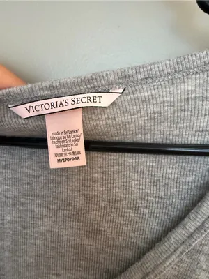 Victoria's Secret Light Gray Long-Sleeve V-Neck Henley Top thumbnail 2