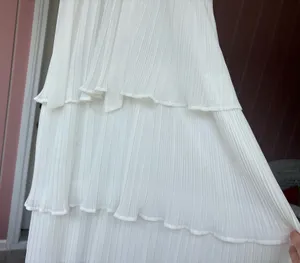 Zesica White Ruffle dress Size M thumbnail 1