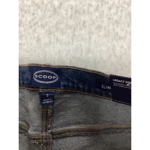 Scoop Womens High Rise Straight Leg Distressed Jeans Medium Wash Wide‎ Cuff NEW thumbnail 4