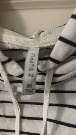 Z Supply Top Long Sleeve cream with black stripes thumbnail 2