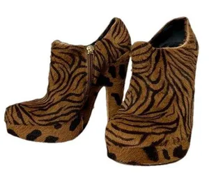 Jerome C. Rousseau $895 calf hair leather box heel ankle boots thumbnail 1