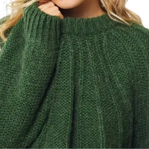 Urban Outfitters Green Martha Slouchy Knit‎ Pullover Crew Neck Sweater Small thumbnail 3