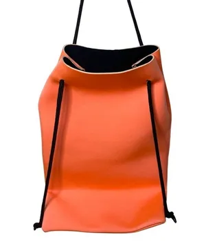 Triangl neon orange neoprene swimsuit bag backpack OS. thumbnail 2