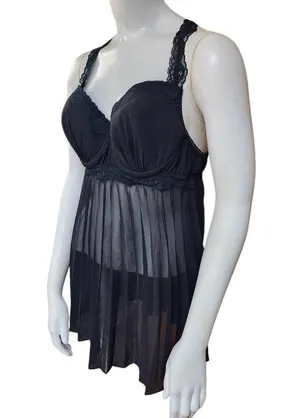 Dentelle Black Mesh Babydoll (XL) thumbnail 1