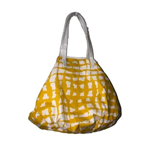 Saks Fifth Avenue Sunny Bucket Tote Bag Large Cotton Summer Beach Shopping Flaw thumbnail 4