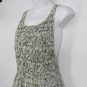 Free People Petunia Mini Dress Small Blue Floral Smocked Boho Cottagecore‎ thumbnail 9