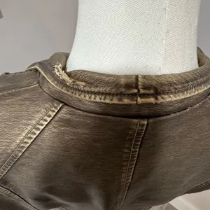 V Cristina Faux Leather‎ Bronze Gold Jacket Medium thumbnail 6