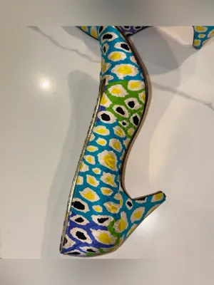 Escada Vintage Animal Print Leather Slingback Heel 7.5 thumbnail 5