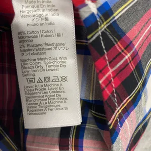 J Crew Top Womens XS‎ Red White Signature Fit Cotton Mixed Tartan Plaid BM033 thumbnail 9