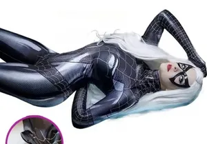 Spider Man Woman Two Piece Halloween Bodysuit Costume thumbnail 1