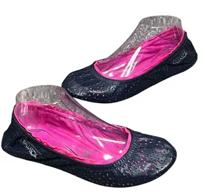 Ballasox Portable Ballet Flats Womens 8 Navy Blue Soft‎ Leather Foldable Shoes thumbnail 1