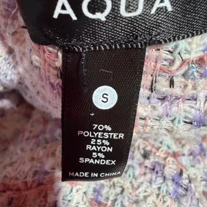 Aqua Rainbow Tweed Mini Dress Womens Small Pink‎ Multi Preppy Classic Feminine thumbnail 12