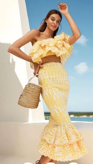 Yellow two piece set Jardinvue Size M thumbnail 1