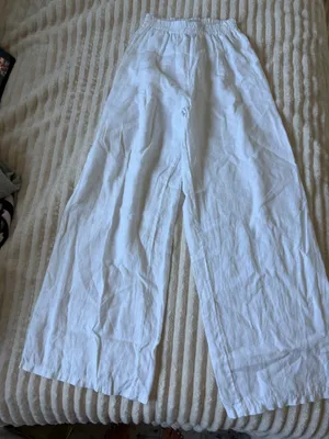 Blondes Boutique White Linen Pants thumbnail 1