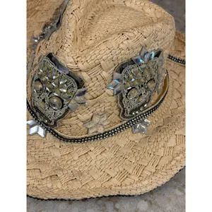 Whittall & Shon Gothic Glam Skull Rhinestone Cowgirl Hat Western Glam thumbnail 3
