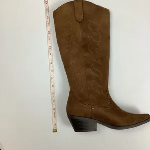 Soda Zahara Women’s Brown Western Cowgirl Knee-High Faux Suede Boots Size 6 NWOT thumbnail 10