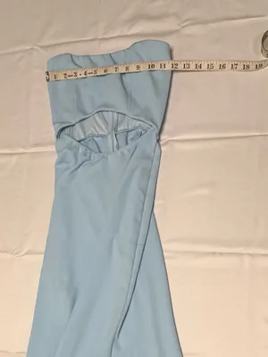 Lucy‎ in the Sky Light Blue Strapless Maxi Dress - Size S - NEW Without Tags. thumbnail 6