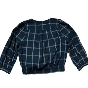Madewell‎ Wrap Top in Windowpane sz Small black white thumbnail 5