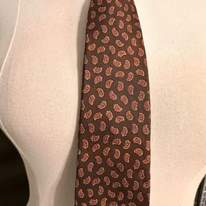 Oscar De La Renta Silk Mens Brown Tie Geometric Necktie Vintage Classic Cravat thumbnail 7