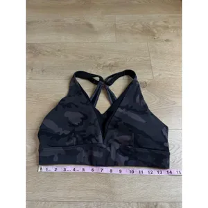 Zyia Active Camo adjustable mesh sports bra gray black padded size L thumbnail 4