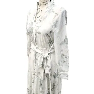 Baltic Born NWOT Lizette Floral Maxi Dress‎ White Dage Print Long Sleeve XS thumbnail 5