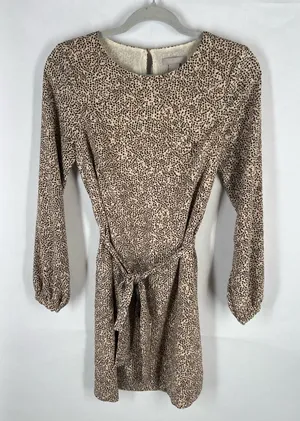 H&M‎ Cheetah Print Tie Waist Mini Dress Size 4 thumbnail 1