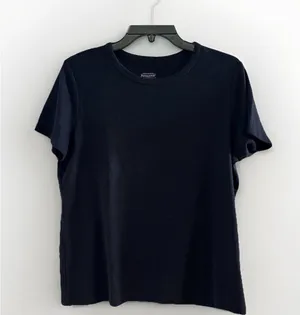 Pendleton Top Womens Medium Tee Shirt Black Cotton Short Sleeve‎ Pullover Boxy thumbnail 1