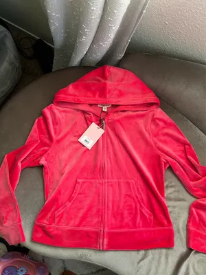 Size L Juicy Couture Y2K Velour Bling Matching Shorts Set Watermelon pink thumbnail 6