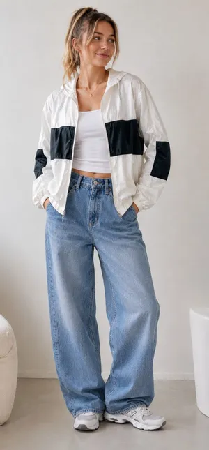Abercrombie & Fitch White Green Track Jacket Bomber Womens XS Windbreaker thumbnail 1