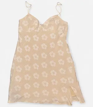 Princess Polly Tan Floral Print Spaghetti Strap Mini Dress thumbnail 1