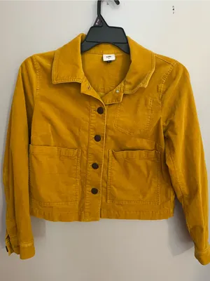 CAbi Yellow Cropped Jean Jacket thumbnail 1