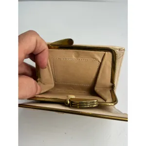vintage Mid Century 50'-60 beaded evening clutch bag Wallet Coin Purse Gold thumbnail 3