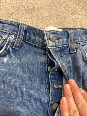Reformation Size 28 Dixie Jorts High Rise Button Fly Bryce Wash Distressed thumbnail 11