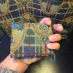 VTG 90s‎ Tapestry Golf Tournament Tote Bag & Coin Purse Pouch Plaid Large Purse thumbnail 10