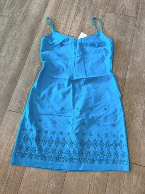 Rampage Turquoise Blue Embroidered Slip Dress thumbnail 1