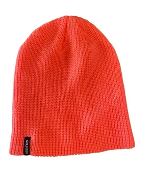 Burton Neon coral Knit Beanie Hat One Size Winter Ski Snowboard Ribbed thumbnail 1