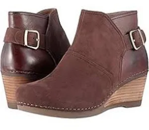 Dansko Shirley wedge ankle bootie maroon leather women’s size 36‎ comfort shoes thumbnail 1