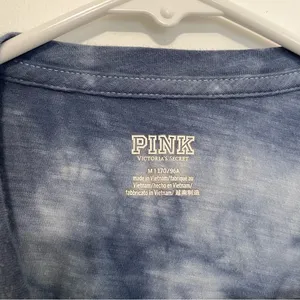 VS PINK VICTORIA'S SECRET PINK Perfect Crew Tee Blue Tie Dye Cotton Short Sleeve thumbnail 5