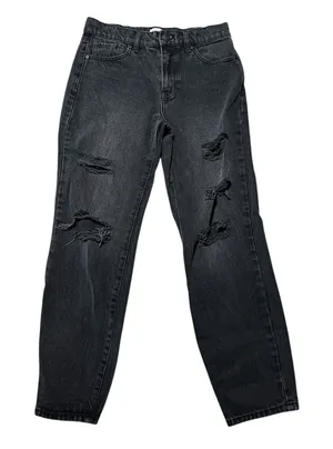 RSQ Womens Black Distressed "Baggy Jean" Denim Pants Size 14 thumbnail 1
