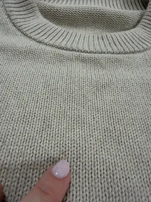 Jenni Kayne Tan Cotton Cashmere Crewneck Sweater Sz L thumbnail 2