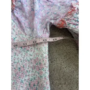 LoveShackFancy Ensley Smocked Embroidered Floral Printed Mini Dress S Fairycore thumbnail 11