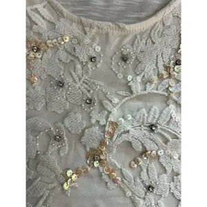 Ginnicks by BKE Women's Ivory Tunic Tank Top M Lace Rhinestone Trim thumbnail 10