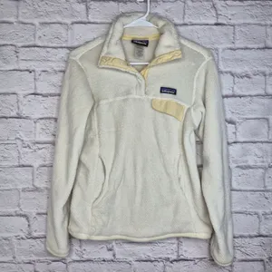 Patagonia Re-Tool Snap-T Fleece Pullover Womens Small White Cream Polartec 25442 thumbnail 2