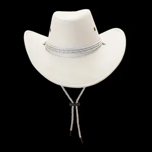 Western Cattleman‎ Cowboy Style White Felt Hat Unisex Riding Hat thumbnail 4
